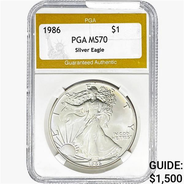 1986 American Silver Eagle PGA MS70