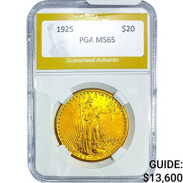 1925 $20 Gold Double Eagle NTC MS65