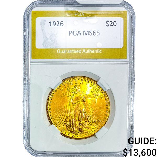 1926 $20 Gold Double Eagle NTC MS65