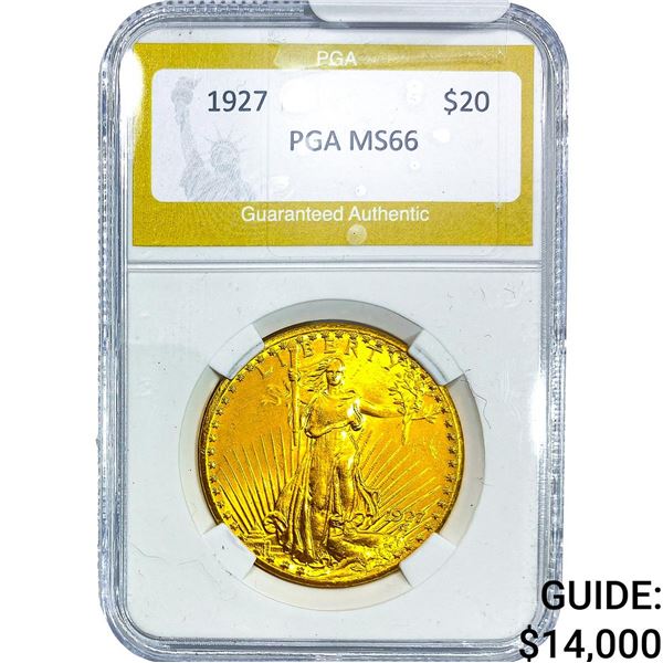 1927 $20 Gold Double Eagle NTC MS66