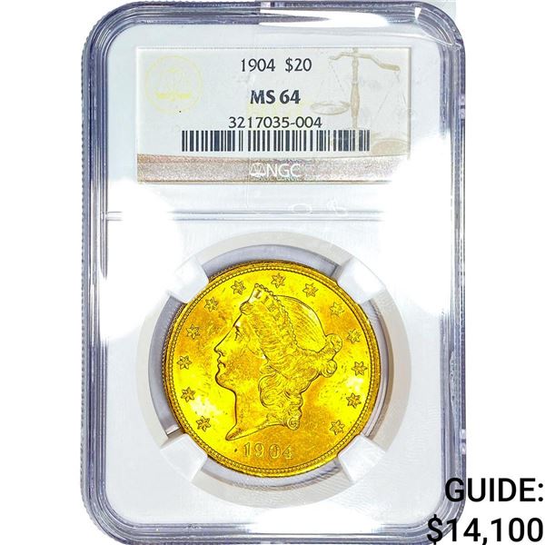 1904 $20 Gold Double Eagle NGC MS64