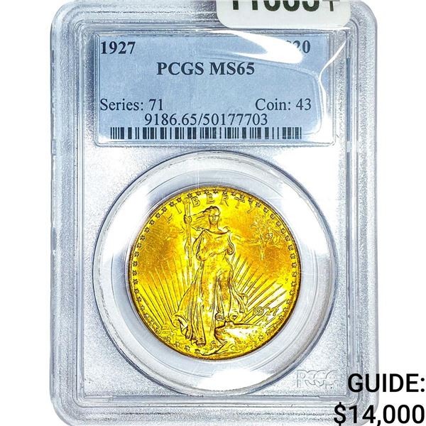 1927 $20 Gold Double Eagle PCGS MS65
