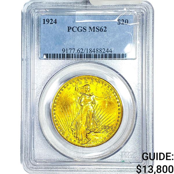 1924 $20 Gold Double Eagle PCGS MS62