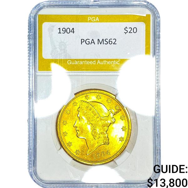 1904 $20 Gold Double Eagle PGA MS62