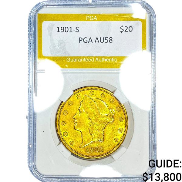 1901-S $20 Gold Double Eagle PGA AU58