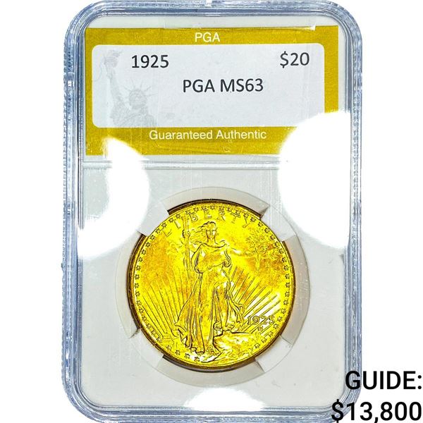 1925 $20 Gold Double Eagle PGA MS63