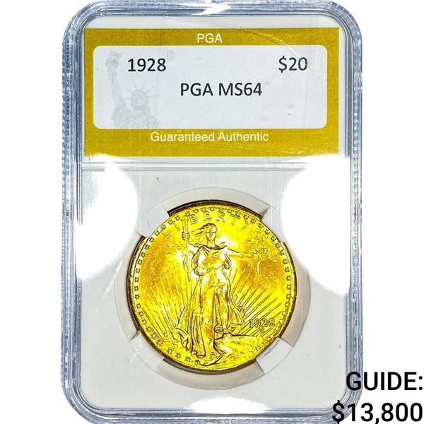 1928 $20 Gold Double Eagle PGA MS64