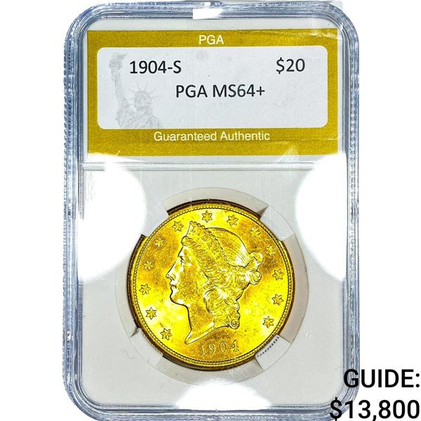1904-S $20 Gold Double Eagle PGA MS64+