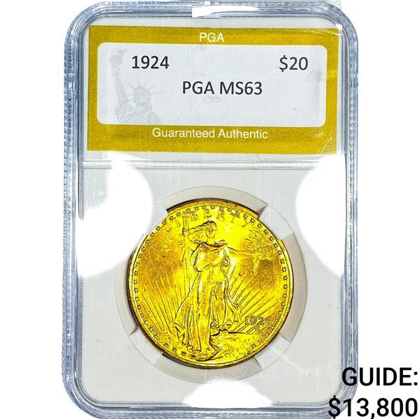 1924 $20 Gold Double Eagle PGA MS63