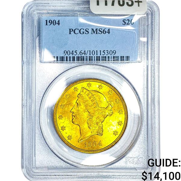 1904 $20 Gold Double Eagle PCGS MS64