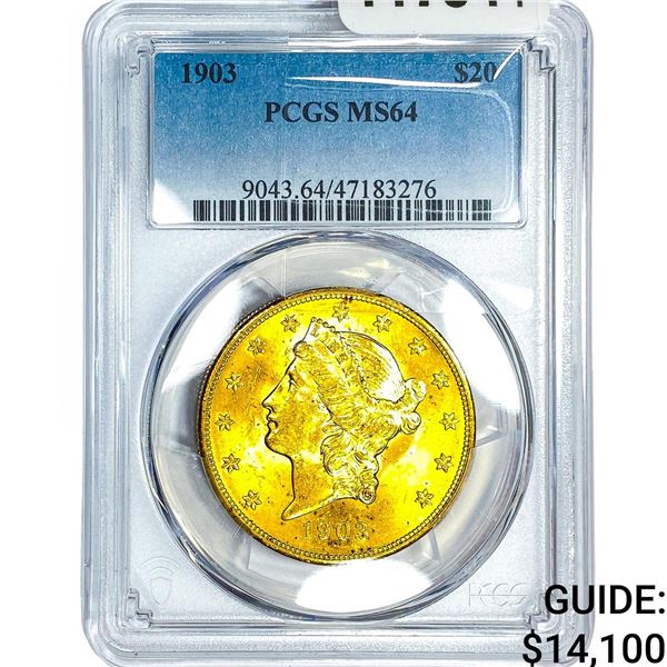 1903 $20 Gold Double Eagle PCGS MS64