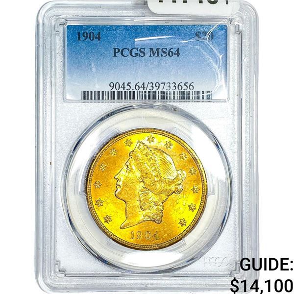 1904 $20 Gold Double Eagle PCGS MS64