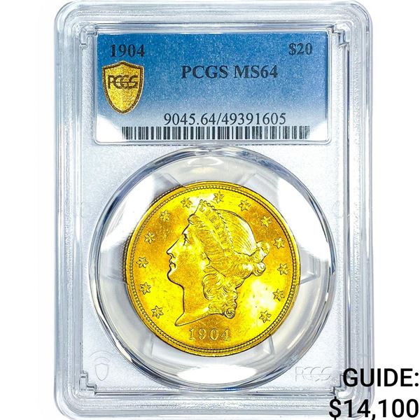 1904 $20 Gold Double Eagle PCGS MS64