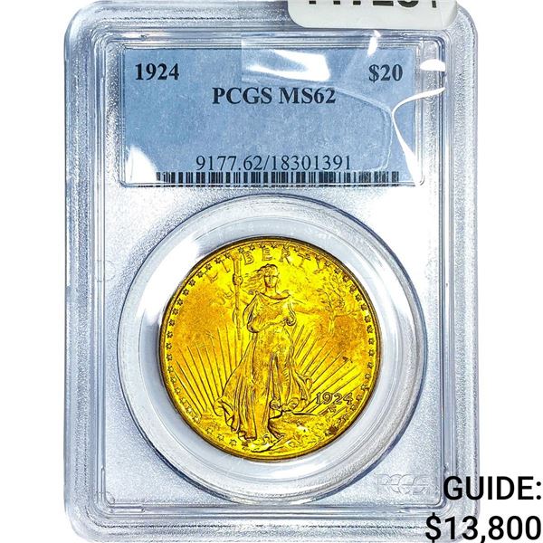 1924 $20 Gold Double Eagle PCGS MS62