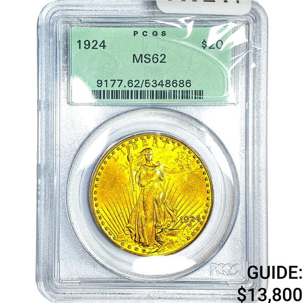 1924 $20 Gold Double Eagle PCGS MS62