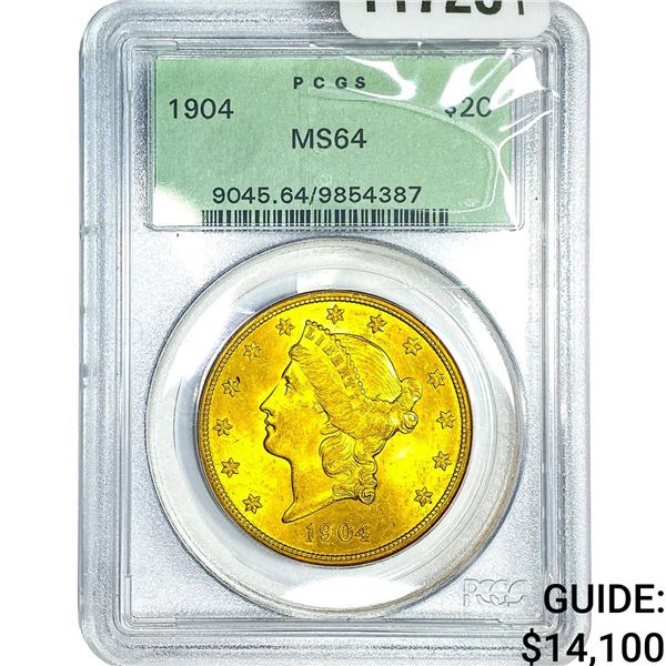 1904 $20 Gold Double Eagle PCGS MS64