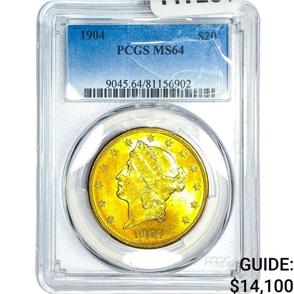 1904 $20 Gold Double Eagle PCGS MS64