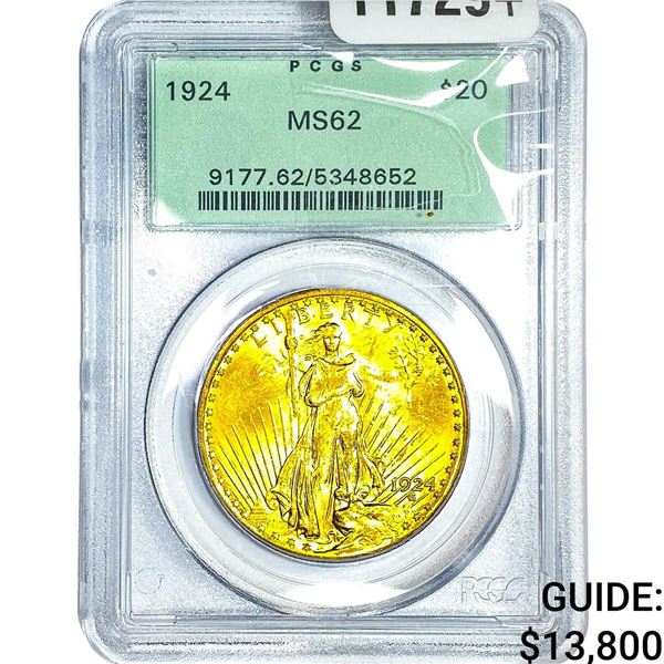 1924 $20 Gold Double Eagle PCGS MS62