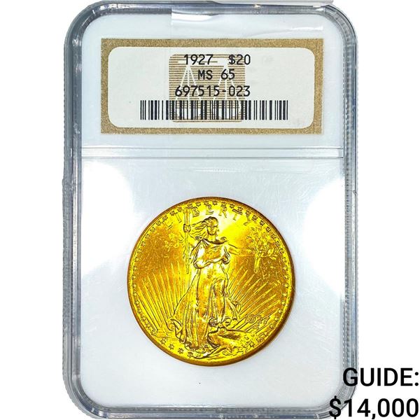 1927 $20 Gold Double Eagle NGC MS65