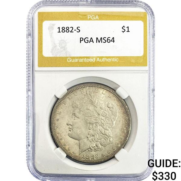1882-S Morgan Silver Dollar PGA MS64