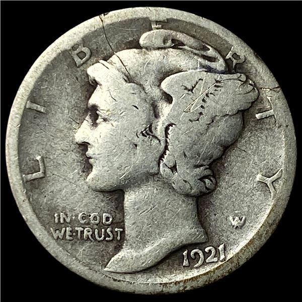 1921-D Silver Mercury Dime NICELY CIRCULATED