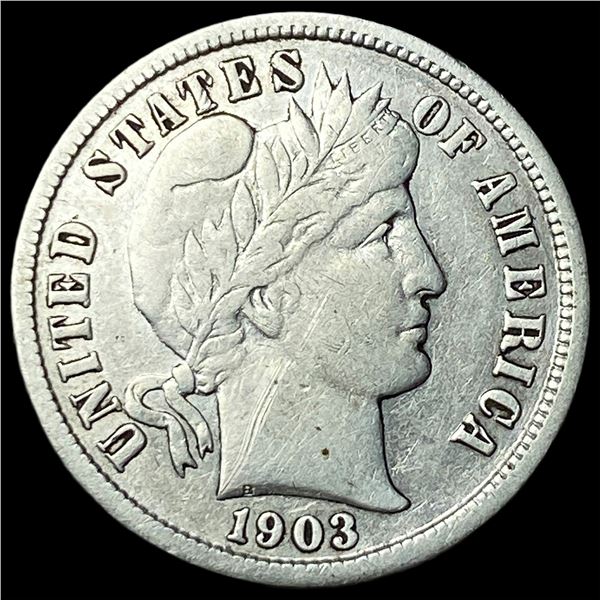 1903-S Silver Barber Dime NEARLY UNCIRCULATED