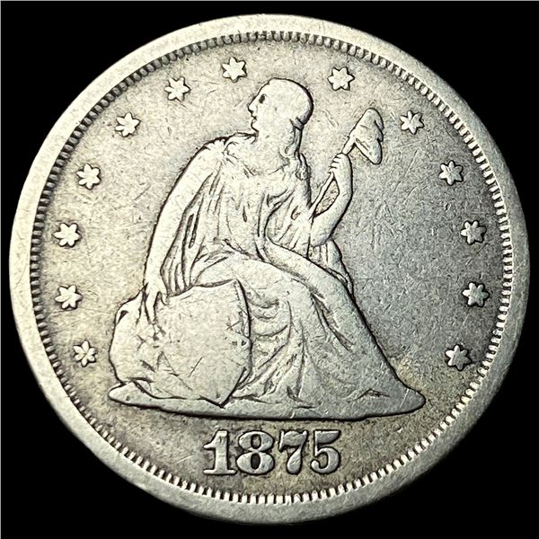 1875-S Silver Twenty Cent Piece ABOUT   UNCIRCULATED