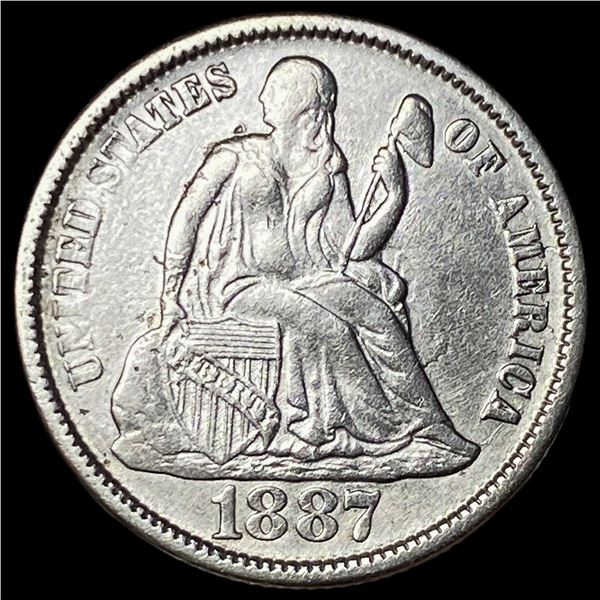 1887 Silver Seated Liberty Dime CLOSELY   UNCIRCULATED
