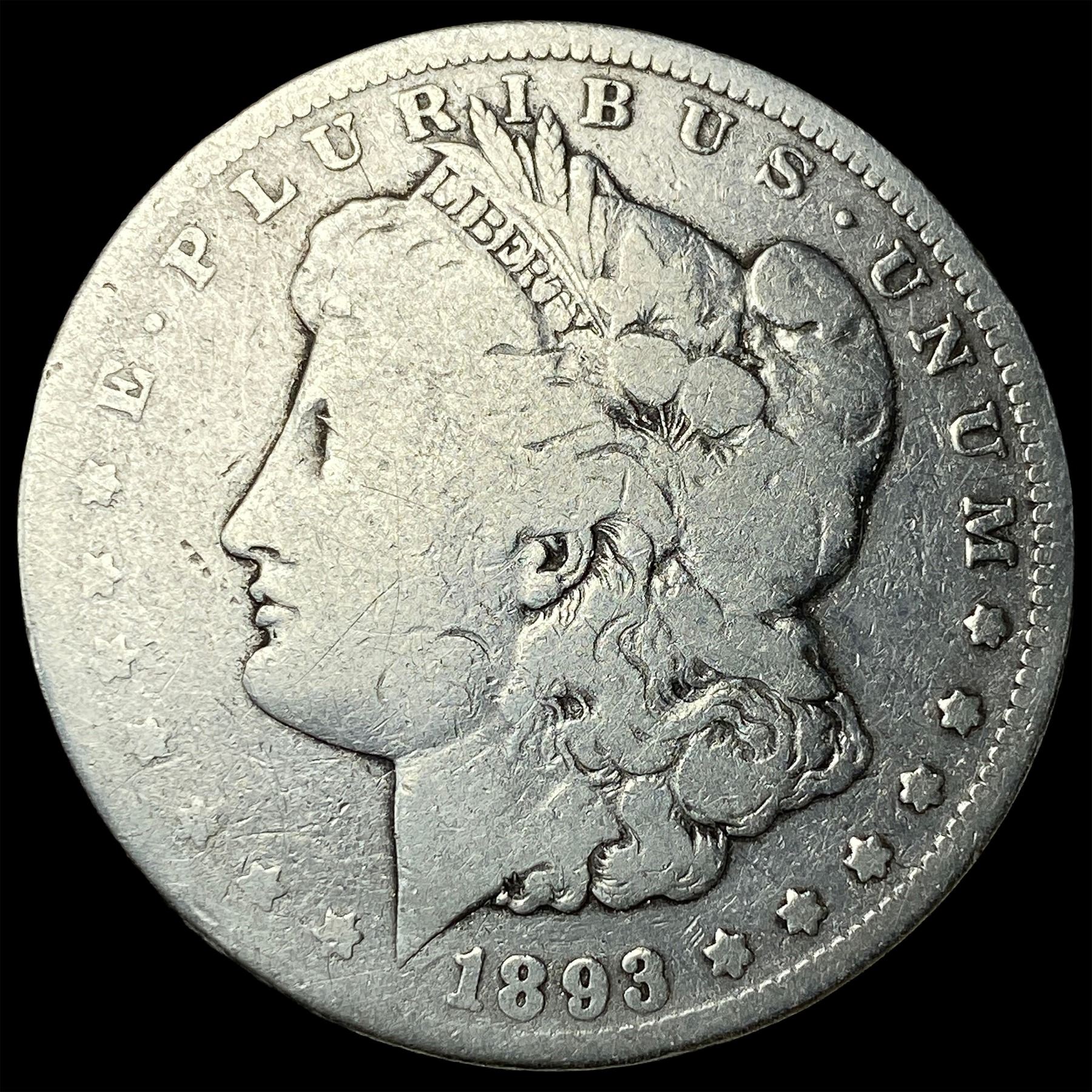 1893-CC Silver Morgan Dollar LIGHTLY CIRCULATED
