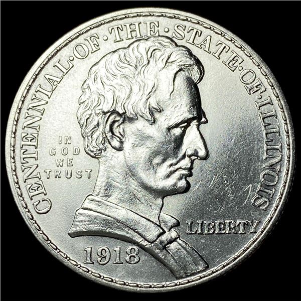 1918 Silver Illinois Centennial Half Dollar UNCIRCULATED