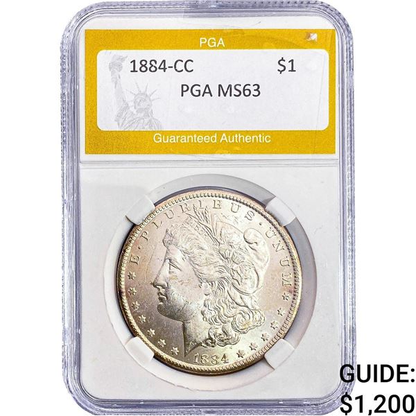 1884-CC Morgan Silver Dollar PGA MS63