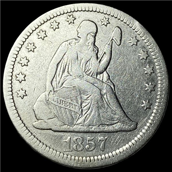 1857 Seated Liberty Quarter LIGHTLY  CIRCULATED