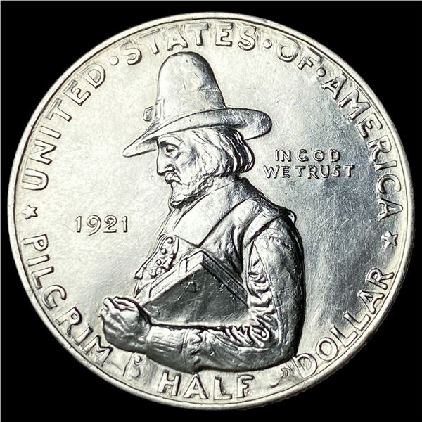 1921 Silver Pilgrim Half Dollar CLOSELY  UNCIRCULATED