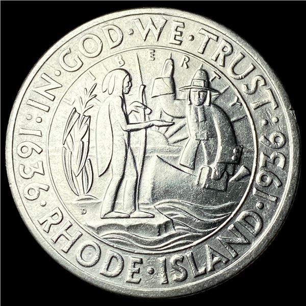 1936-D Silver Rhode Island Half Dollar CLOSELY UNCIRCULATED