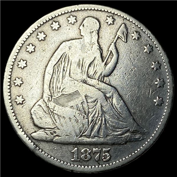 1875 Seated Liberty Half Dollar LIGHTLY  CIRCULATED