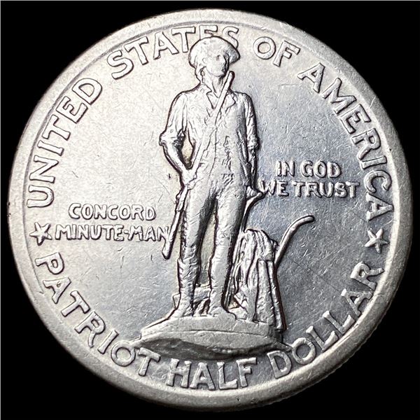 1925 Silver Lexington-Concord Half Dollar NEARLY UNCIRCULATED