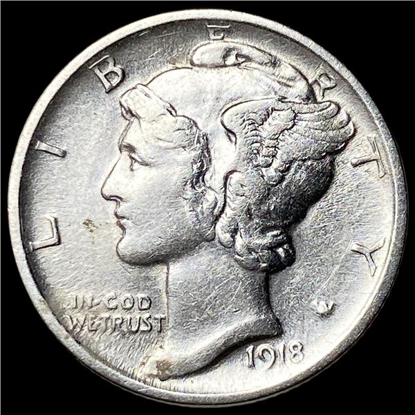 1918-D Silver Mercury Dime CLOSELY  UNCIRCULATED