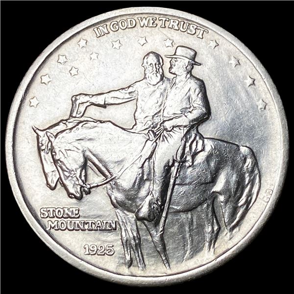 1925 Silver Stone Mountain Half Dollar CLOSELY UNCIRCULATED