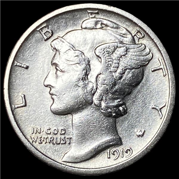 1919-S Silver Mercury Dime NEARLY  UNCIRCULATED
