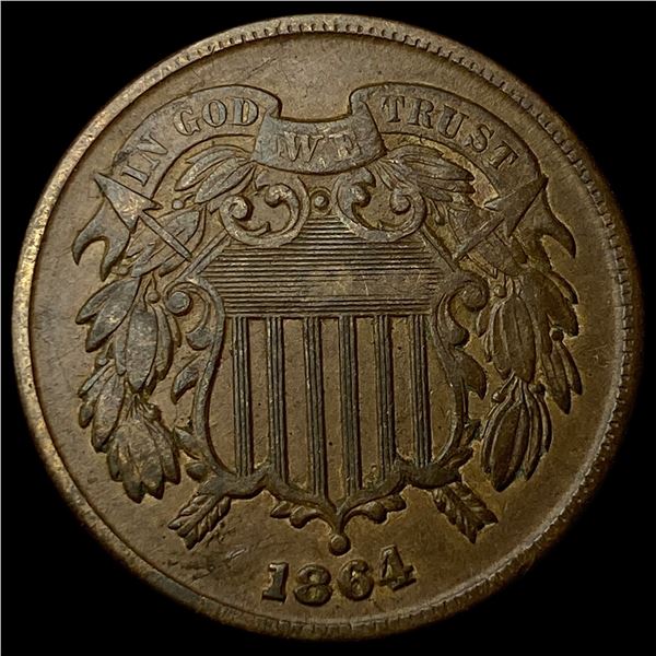 1864 Two-Cent Piece NEARLY UNCIRCULATED