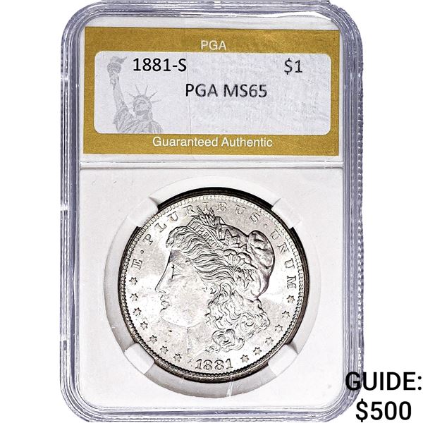 1881-S Morgan Silver Dollar PGA MS65