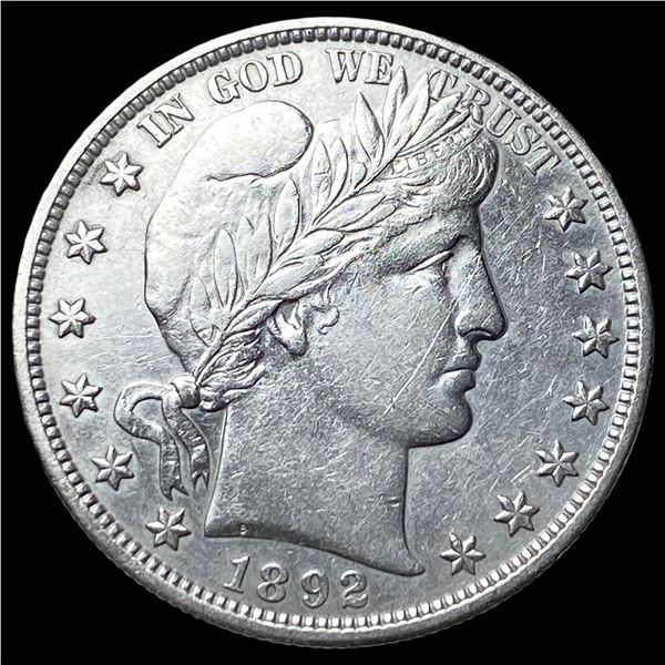 1892 Silver Barber Half Dollar CLOSELY UNCIRCULATED