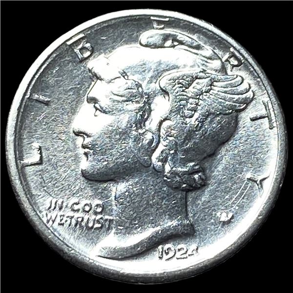 1924-S Silver Mercury Dime CHOICE AU