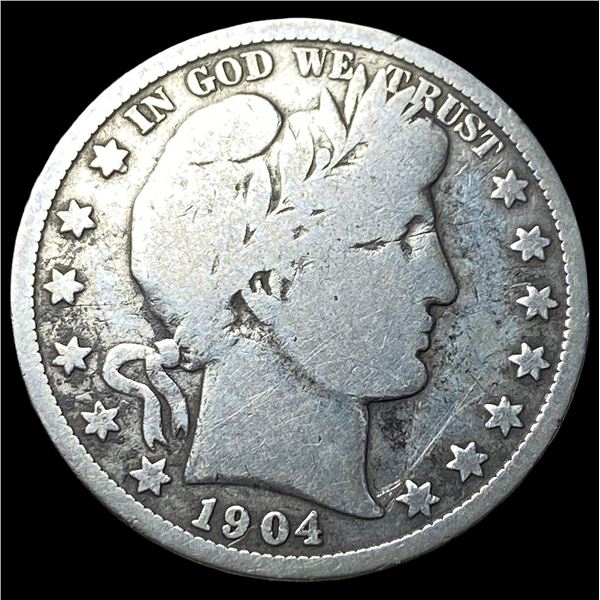 1904-S Silver Barber Half Dollar NICELY  CIRCULATED