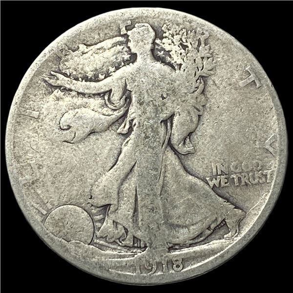 1918-S Silver Walking Liberty Half Dollar  NICELY CIRCULATED