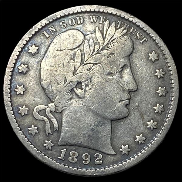 1892-S Silver Barber Quarter NEARLY  UNCIRCULATED