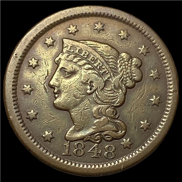 1848 Braided Hair Large Cent CLOSELY  UNCIRCULATED
