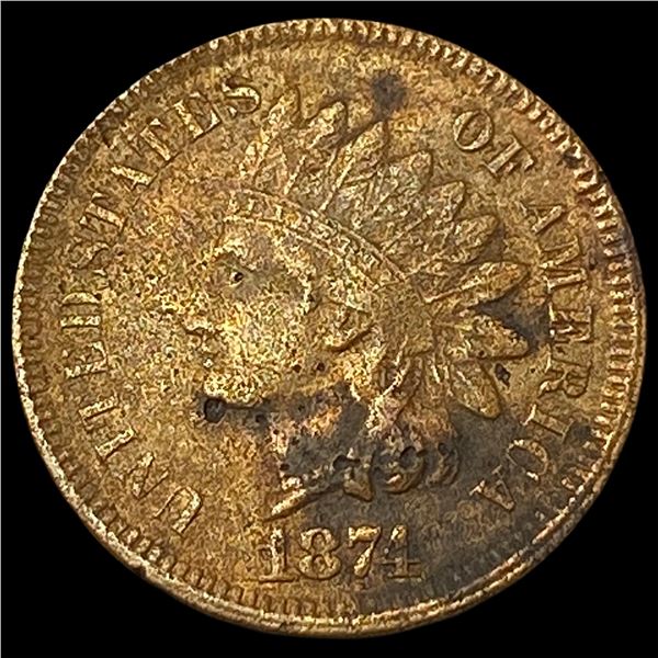 1874 Indian Head Cent NEARLY UNCIRCULATED