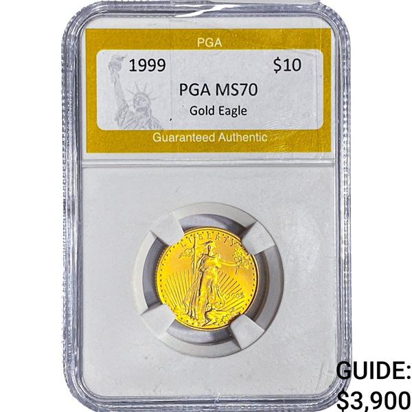 1999 1/4oz $10 Gold Eagle PGA MS70