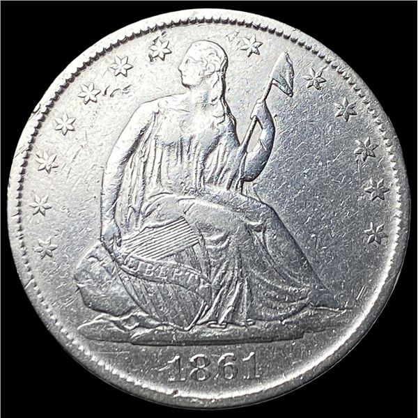 1861-O Silver Seated Liberty Half Dollar CLOSELY UNCIRCULATED